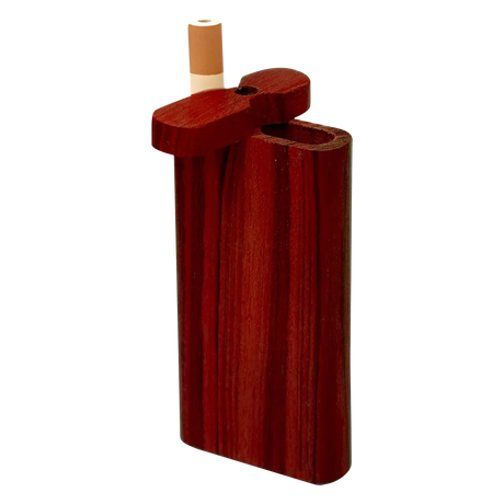 Large Solid Dark Wood Dugout with Chillum - Front View on White Background