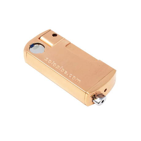 SoloPipe in Rose Gold with Built-in Lighter and Glass Bowl, Portable Metal Hand Pipe