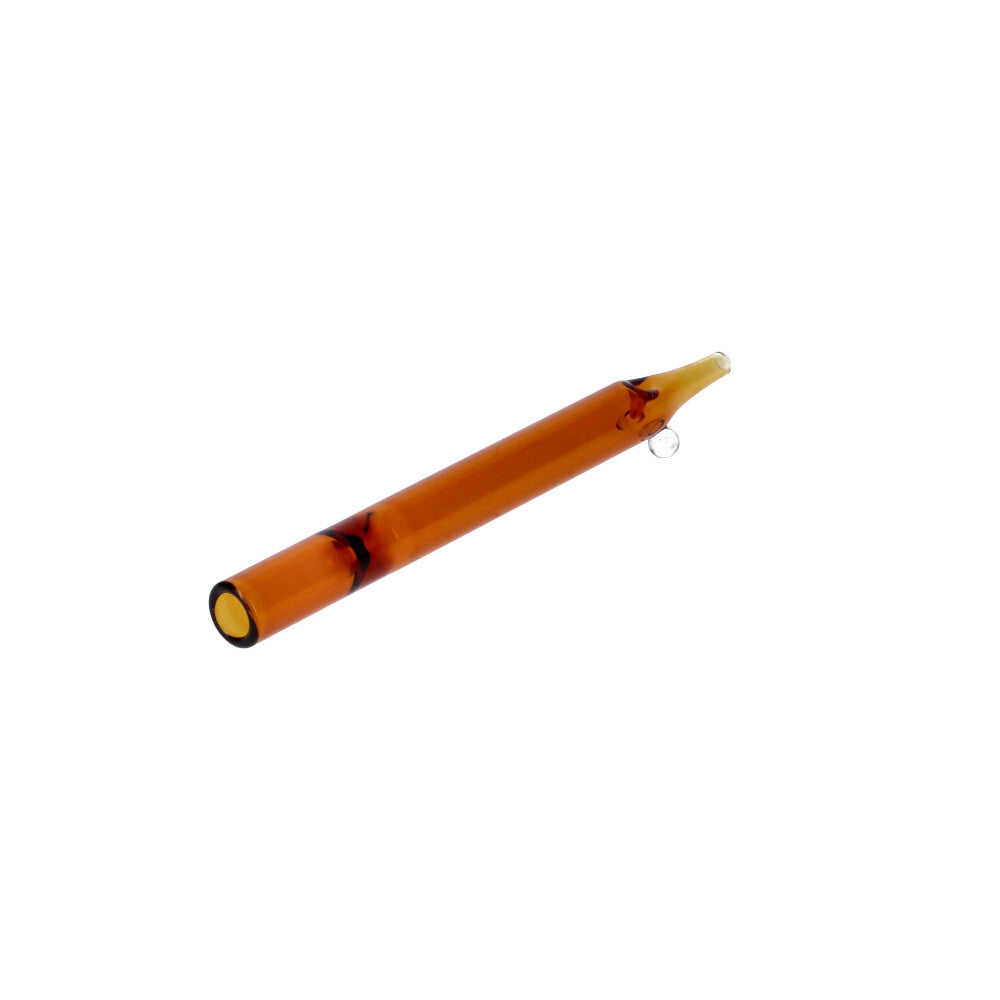 Valiant Distribution Amber 5-Inch Glass One Hitter, Portable Design for Dry Herbs