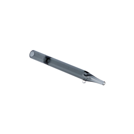 Valiant Distribution 5-Inch Glass One Hitter in Gray, Portable Design for Dry Herbs, Angled Side View
