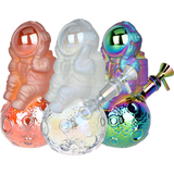 Space Man On The Moon Glass Water Pipe | 6.75" | 14mm F | Colors Vary