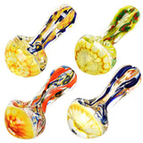 Space Shroom Inside Out Spoon Pipe, 3.5" Borosilicate Glass, Heavy Wall, Various Angles