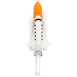 Eyce Space Shuttle Silicone Dab Straw in Black, 6" with Quartz Tip, Front View on White Background