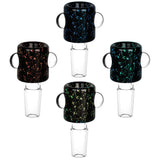 Assorted Space Tunnel Dichro Herb Slide Bowls with Heavy Wall Borosilicate Glass, Front View