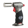Special Blue "Diablo" Butane Torch in Black, Portable 6" Size, Side View on White Background