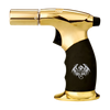 Special Blue "Diablo" Butane Torch in Black and Gold, Portable 6" Height, Side View