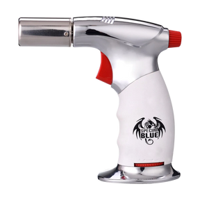 Special Blue "Diablo" Butane Torch in Silver - Compact and Portable Design