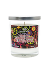 Special Blue Berry Pie Odor Eliminator Candle, 14.8 oz with Psychedelic Design