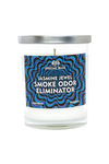 Special Blue Jasmine Odor Eliminator Candle, 14.8 oz with Psychedelic Design, Front View