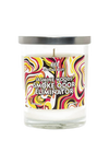 Special Blue Jasmine Woods Odor Eliminator Candle, 14.8 oz, with Psychedelic Design