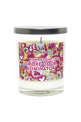 Special Blue Pink Delight Odor Eliminator Candle, 14.8 oz with Psychedelic Design