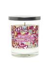 Special Blue Pink Delight Odor Eliminator Candle, 14.8 oz with Psychedelic Design