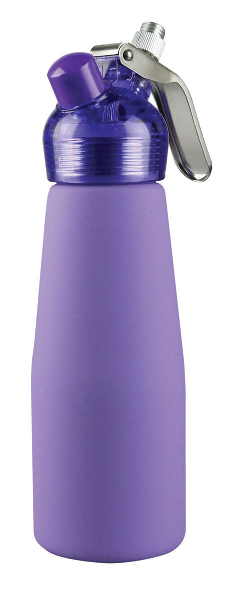 Special Blue Suede Series 1 Pint Cream Dispenser in Purple with Steel Lever and Rubber Grip