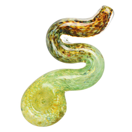 Spectral Snake Twisty Spoon Pipe in Borosilicate Glass with Swirl Design, Top View