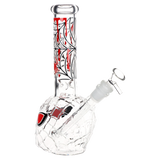 Glow in the dark glass bong bundle of three with diffuser downstem and 14mm male herb slide with handle