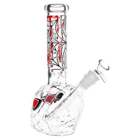 Glow in the dark glass bong bundle of three with diffuser downstem and 14mm male herb slide with handle