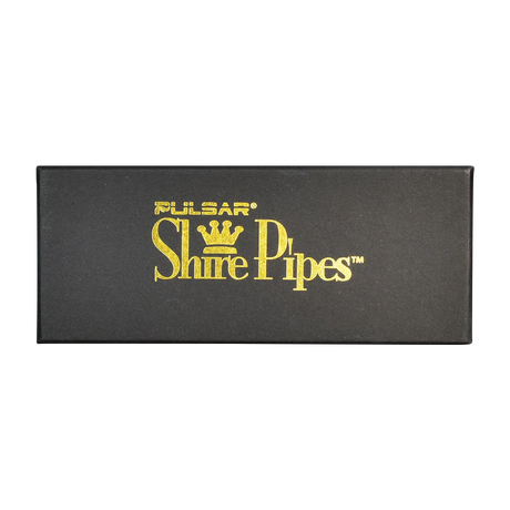 Pulsar Shire Pipes logo on sleek black packaging box, top view