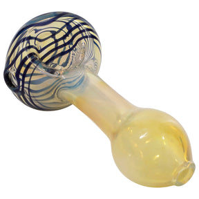 LA Pipes Spiral-Head Color Changing Glass Spoon Pipe, 3.5" Borosilicate, Side View