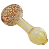 LA Pipes Spiral-Head Color Changing Glass Spoon Pipe, Ivory Variant, Side View
