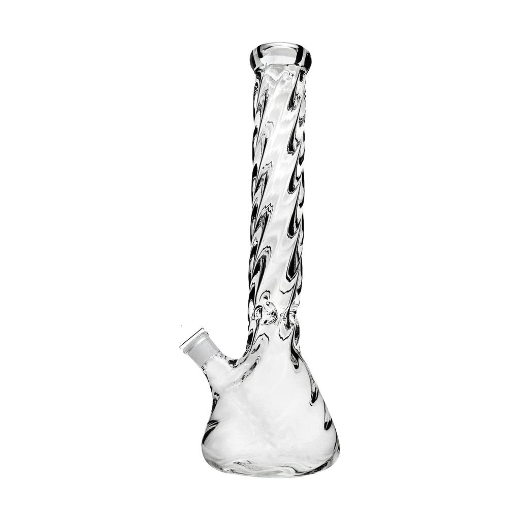 PILOT DIARY 16" Spiral Bong with Clear Glass and Deep Bowl - Front View