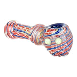 High-Quality Borosilicate Glass Spoon Pipe with Spiraling Design - 4.25 inches