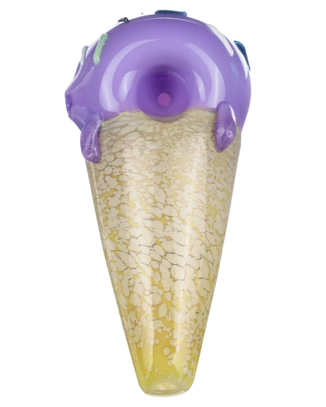 Valiant Distribution Sprinkle Cone Spoon Pipe, Compact Borosilicate Glass, Front View