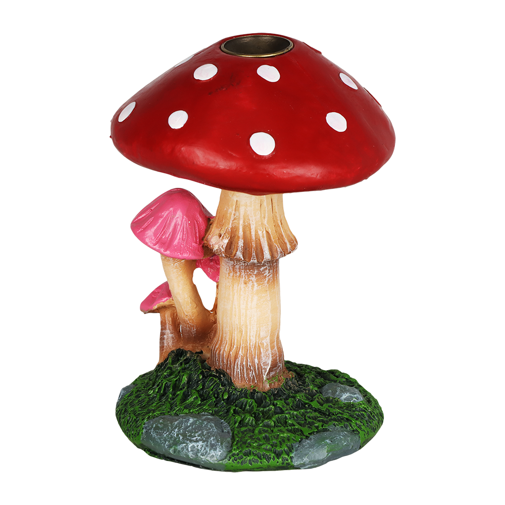 Sprouting Shrooms Backflow Polyresin Incense Burner | 4.25"
