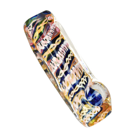 Squared Glass Spoon Pipe | Blue Cloud Twist