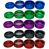 Stache Products Grynder 4pc/2.5" in various colors, compact steel design, perfect for dry herbs