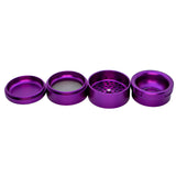 Stache Products Grynder in Purple - 4pc/2.5" Compact Steel Herb Grinder with Fine Mesh Screen