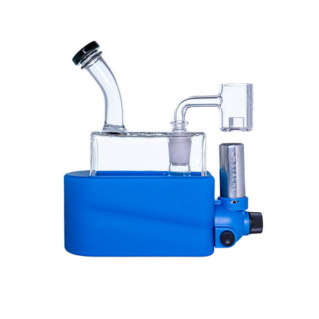 Stache Products Rig In One in Blue, Modular Portable Dab Rig with Disc Percolator, Front View