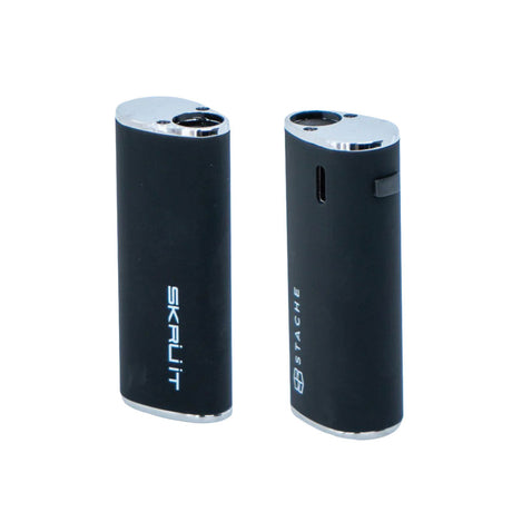 Stache Products Skruit Dual Connect 510 Battery in Black, 650mAh capacity, portable design, front and side views