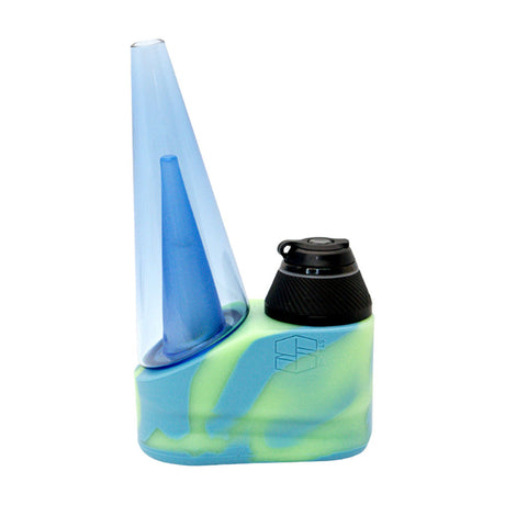 Stache Products The Base Proxy Attachment in blue and green, compact design, front view, ideal for vaporizers