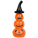 Stacked Jack-O-Lantern Glass Hand Pipe | 5"