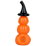 Stacked Jack-O-Lantern Glass Hand Pipe | 5"