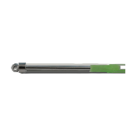 Stainless steel dabber tool with green silicone tip, side view, perfect for concentrates