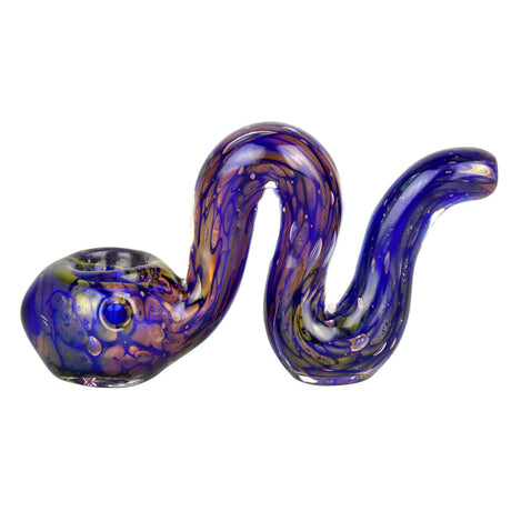 4.5" Borosilicate Glass Standing Snakey Bubble Spoon Pipe with Swirl Design