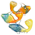 Colorful Tropical Fish Glass Sherlock Pipes, Thick Borosilicate, 4" Length