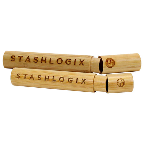 Stashlogix Bamboo StashTube, portable design with secure closure, ideal for dry herbs storage