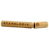 Stashlogix Bamboo StashTube, Portable Brown Storage for Dry Herbs, Closable Design - Side View