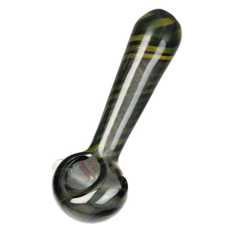 Stealth of Night Spoon Pipe, Durable Borosilicate Glass, Angled Side View