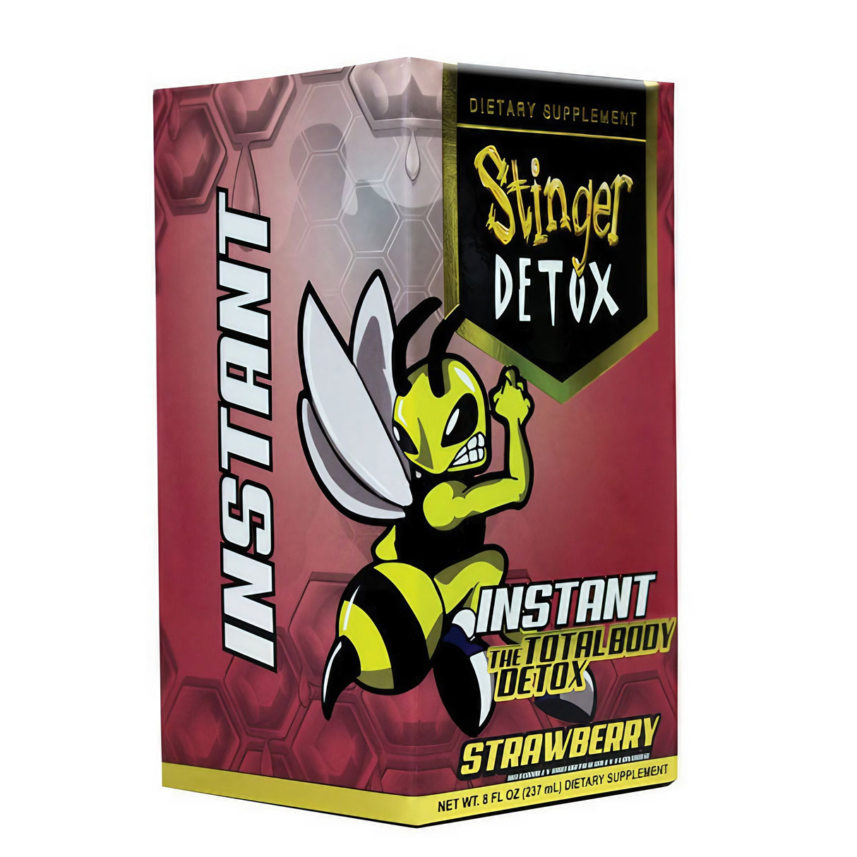 Stinger Instant Total Body Detox in Strawberry flavor, 8oz closable and portable pouch