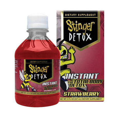 Stinger Detox Instant Total Body Cleanse in Strawberry Flavor, 8oz Bottle Front View