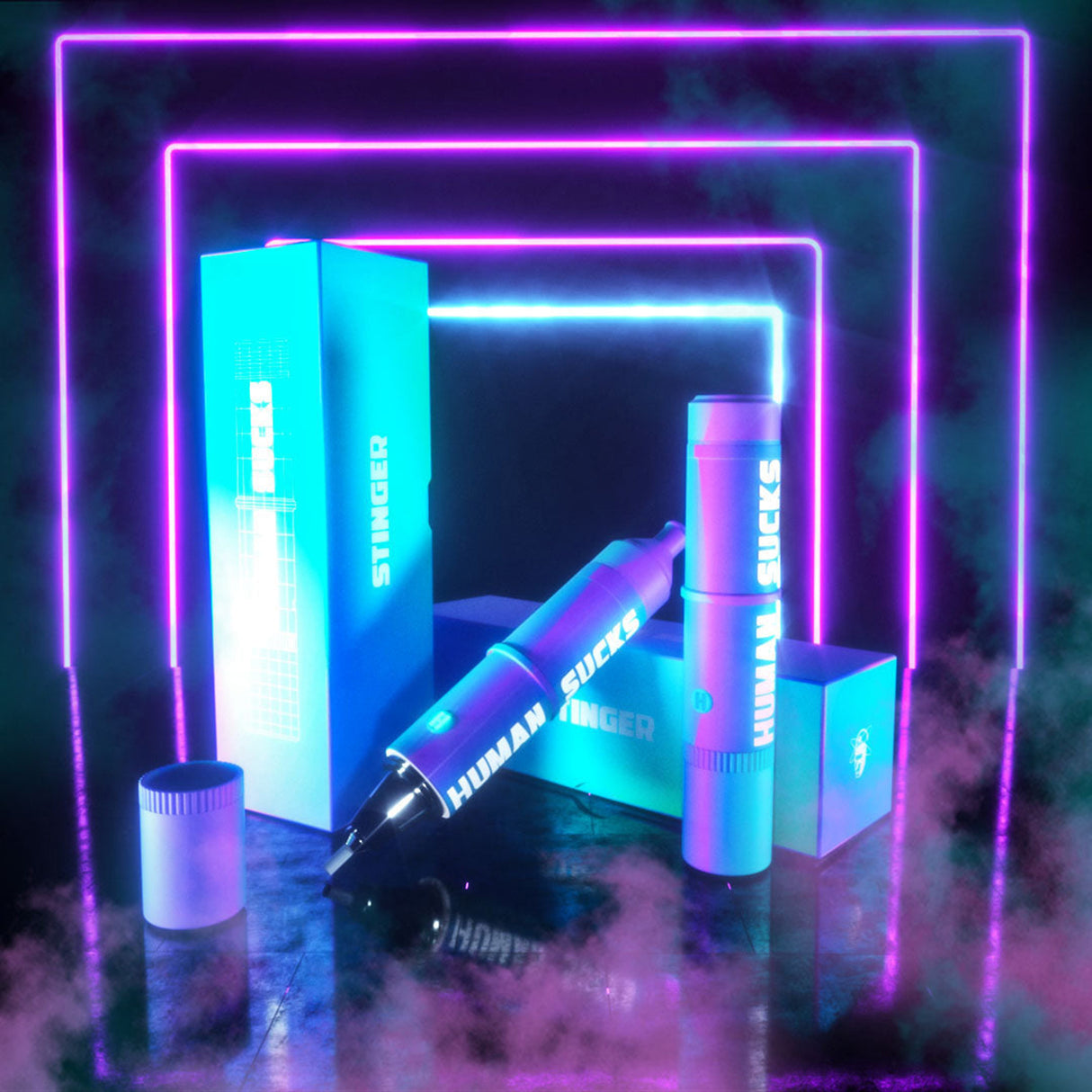 HumanSucks Stinger Neon - Electric Hand Pipe with Fast Charge & Ceramic Tip