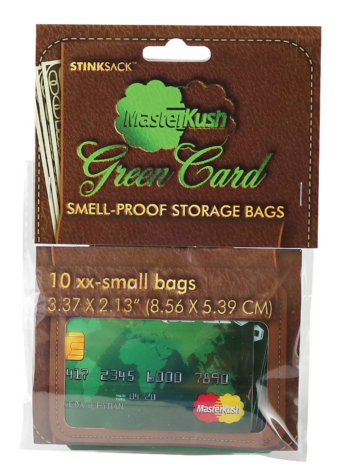 Stink Sack MasterKush Smell-Proof Green Storage Bags 10 Pack Front View