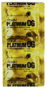 Stink Sack Tokin Platinum OG Smell-Proof Bags, 50 Pack, Gold, Closable Design, Front View