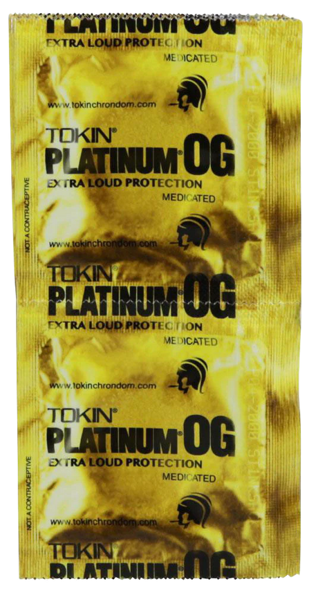 Stink Sack Tokin Platinum OG Smell-Proof Bags, 50 Pack, Gold, Closable Design, Front View