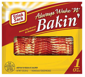 Stink Sack Wake N Bakin Smell-Proof Storage Bag with Bacon Design - 3 Pack Front View