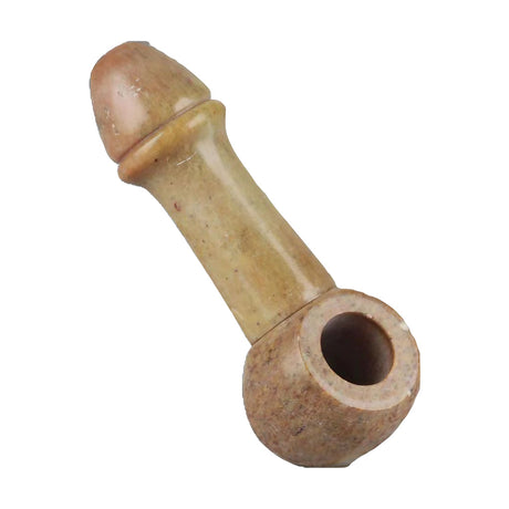 Stone Carved Penis Pipe - 4" Hand Pipe with Natural Stone Finish
