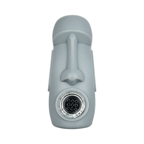 Black Stoned Head Statue Silicone Hand Pipe, 3.25" for Dry Herbs, Top View